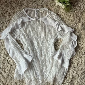 Wowo 1X going out vintage fashion  bell sleeve elegant white long sleeve…